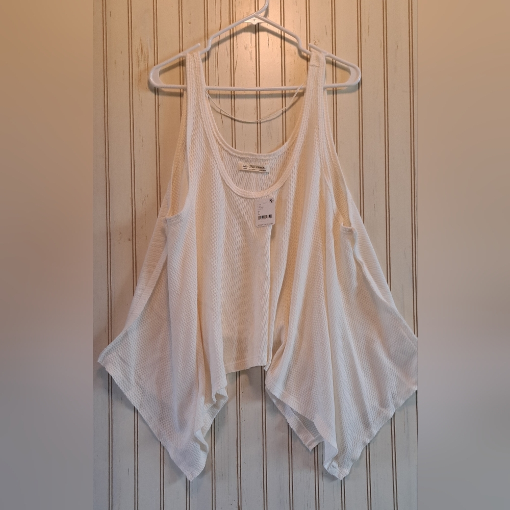 We The Free People Sing La La Tank Top Ivory Lrg Hippie Boho Oversized Lagenlook - Picture 3 of 8